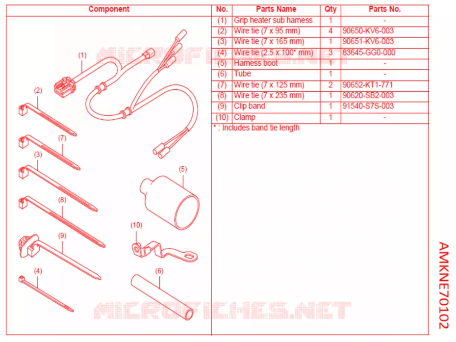 KIT,GRIP HEATER ATTACHMENT Honda MOTO 650 CBR 2021  CBR650RAM
