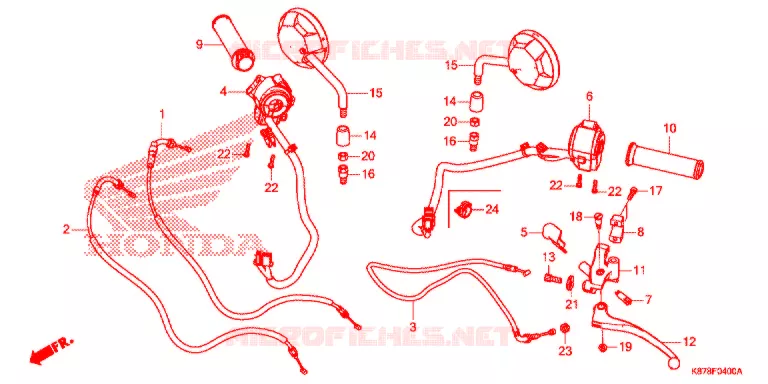 LEVIER DE GUIDON - CABLE - COMMODO Honda MOTO 300 REBEL 2021  CMX300AM