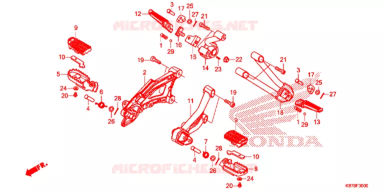 REPOSE PIED Honda MOTO 300 REBEL 2021  CMX300AM