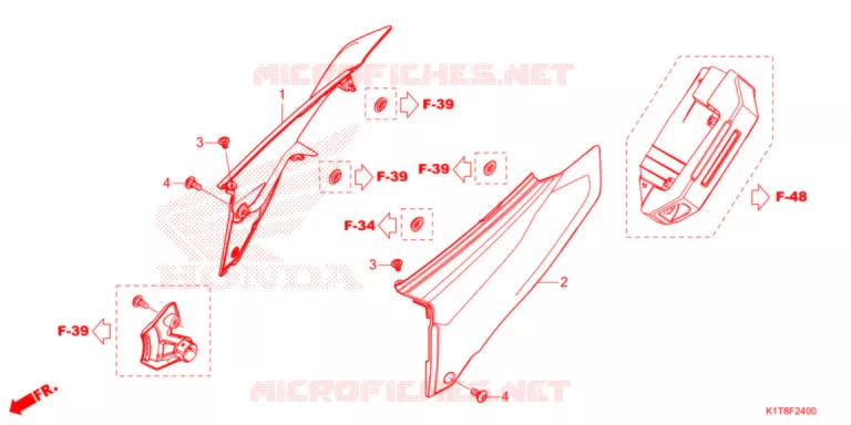 COUVERCLES LATERAUX Honda MOTO 300 CRF 2021  CRF300LDM