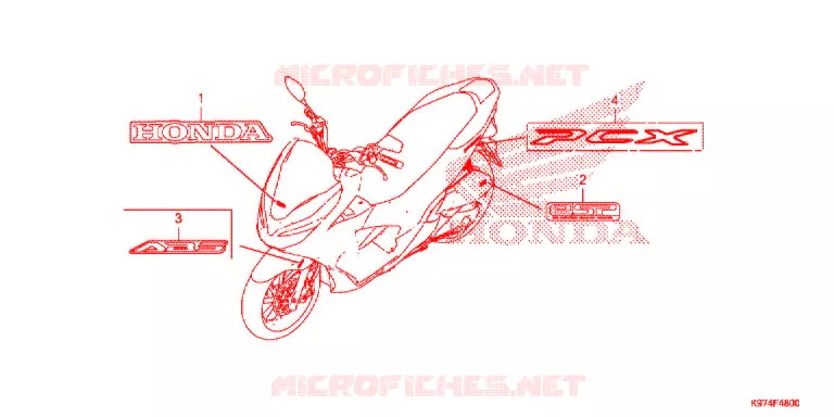 AUTOCOLLANTS Honda SCOOTER 150 PCX 2020  WW150AL