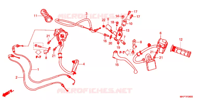 LEVIER DE GUIDON - CABLE - COMMODO Honda MOTO 400 CBR 2021  CBR400RAM_J
