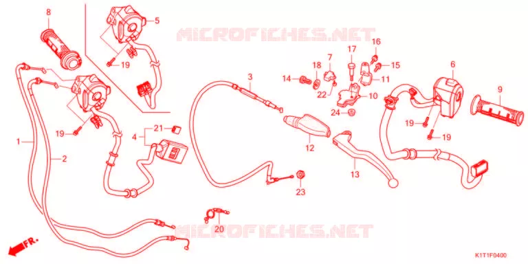 LEVIER DE GUIDON - CABLE - COMMODO Honda MOTO 250 CRF 2021  CRF250LDAM