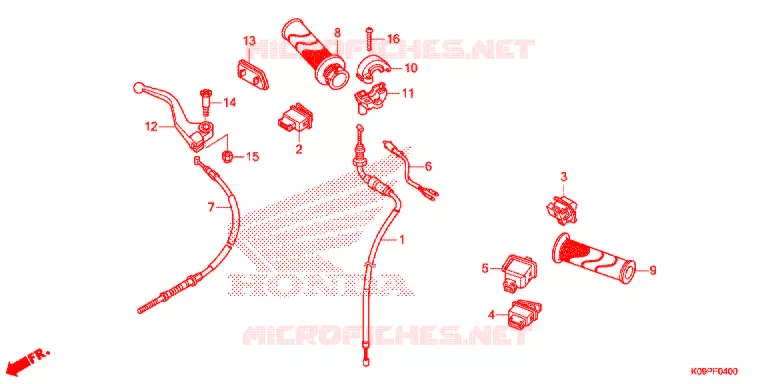 LEVIER DE GUIDON - CABLE - COMMODO Honda MOTO 110 WAVE 2020  AFS110MDJ