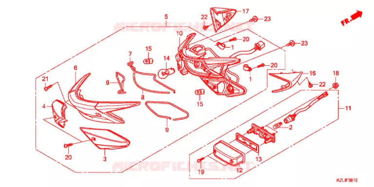 FEUX ARRIERE Honda SCOOTER 110 SPACY 2016  NSC110CC