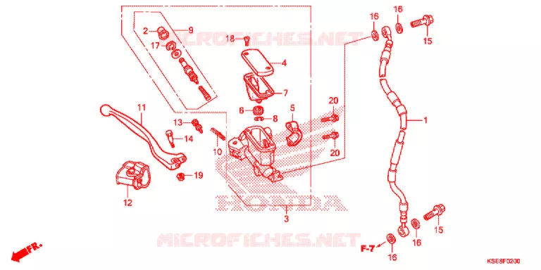 MAITRE CYLINDRE DE FREIN AVANT Honda MOTO 150 CRF 2017  CRF150RBH