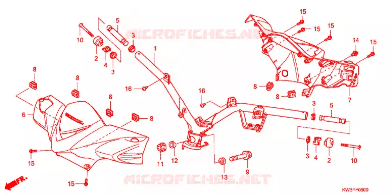 GUIDON - CARENAGE Honda MOTO 110 WAVE 2010  AFP110CSA