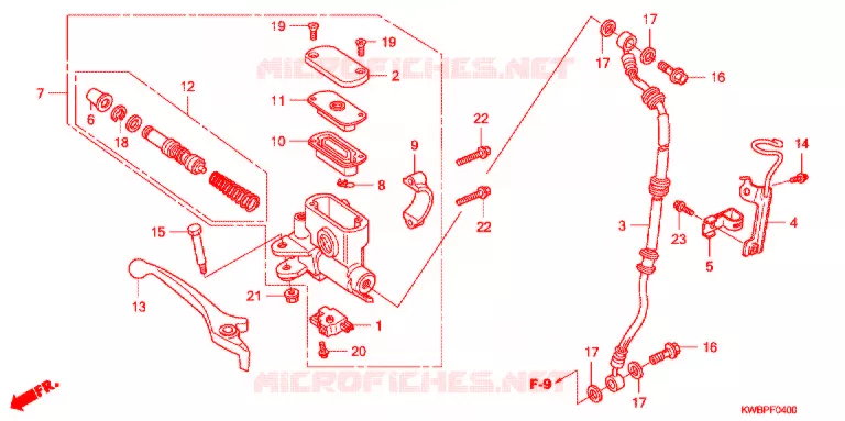 MAITRE CYLINDRE DE FREIN AVANT Honda MOTO 110 WAVE 2012  AFP110CSA