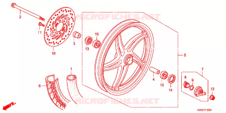 ROUE AVANT (AFP110CS) Honda MOTO 110 WAVE 2012  AFP110CSA