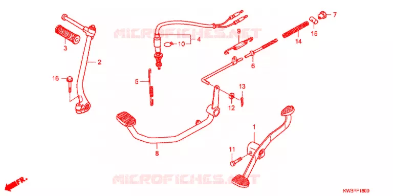 PEDALE - KICK Honda MOTO 110 WAVE 2013  AFP110CSD