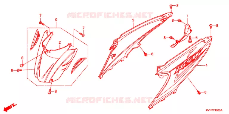 CARENAGE ARRIERE Honda SCOOTER 110 BEAT 2014  ACC110CSC
