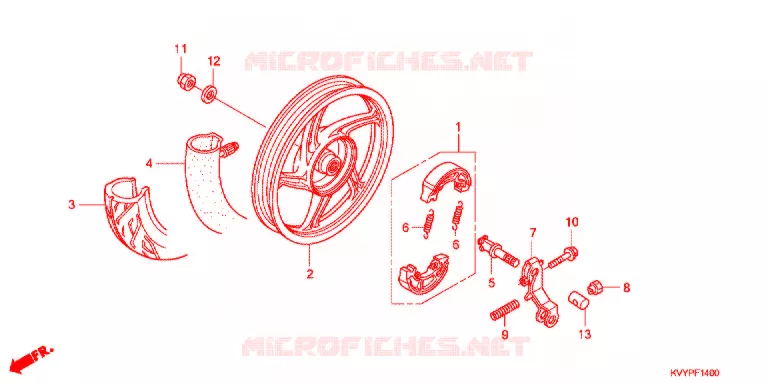 ROUE ARRIERE (ANC110CBP/ACC110CB/CS) Honda SCOOTER 110 BEAT 2014  ACC110CSC