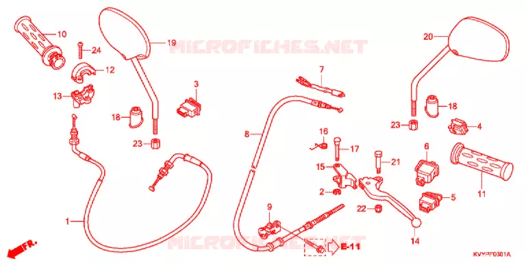 LEVIER DE GUIDON/COMMUTATEUR/CABLE (ANC110CSP/ACC110CS/S) Honda SCOOTER 110 BEAT 2010  ANC110CSP9