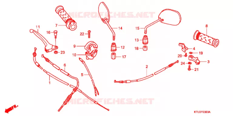 LEVIER DE GUIDON - CABLE Honda MOTO 100 WAVE 2006  ANF100MSP6