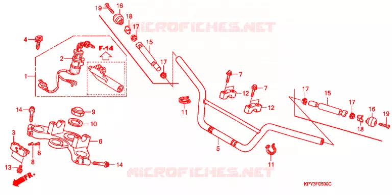 GUIDON - TE DE FOURCHE Honda MOTO 110 XRM 2002  CFT110M2