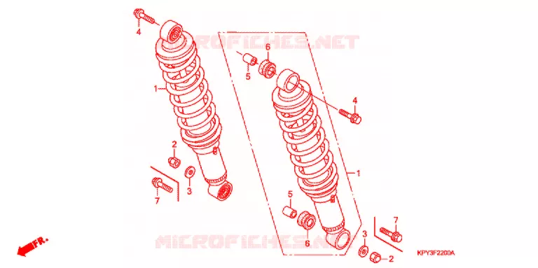 AMORTISSEUR ARRIERE Honda MOTO 110 XRM 2003  CFT110M3