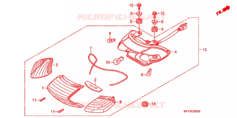 FEUX COMBINES ARRIERE (1) Honda MOTO 110 XRM 2004  CFT110M3