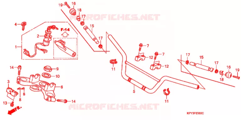 GUIDON - TE DE FOURCHE Honda MOTO 110 XRM 2004  CFT110M3