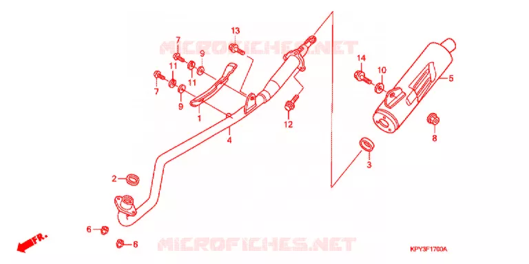 SILENCIEUX D'ECHAPPEMENT (1) Honda MOTO 110 XRM 2004  CFT110M3