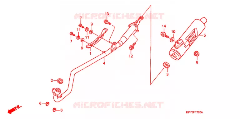 SILENCIEUX D'ECHAPPEMENT (1) Honda MOTO 110 XRM 2003  CFT110M4
