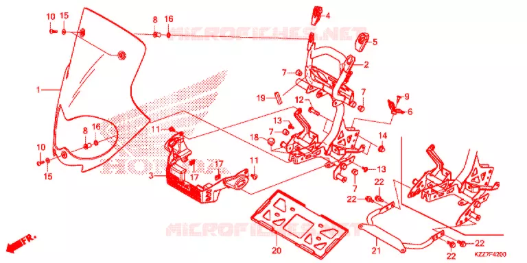 PARE-BRISE Honda MOTO 250 CRF 2020  CRF250LL