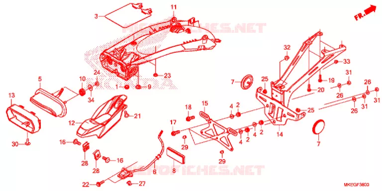 FEU ARRIERE Honda MOTO 450 CRF 2020  CRF450LL