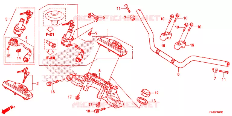 GUIDON - TE DE FOURCHE Honda MOTO 150 TMX 2020  GL150J