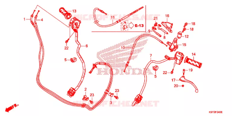 LEVIER DE GUIDON - CABLE - COMMODO Honda SCOOTER 150 PCX 2018  WW150J