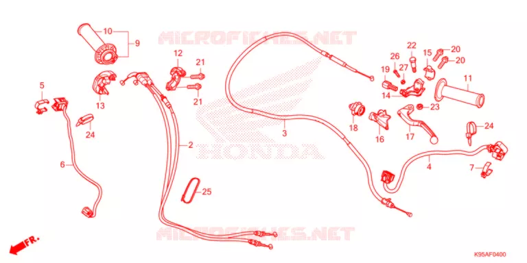 LEVIER DE GUIDON - CABLE - COMMODO Honda MOTO 250 CRF 2022  CRF250RXN