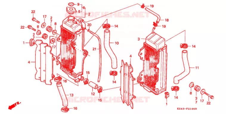 RADIATEUR Honda MOTO 125 CR 1991  CR125RM