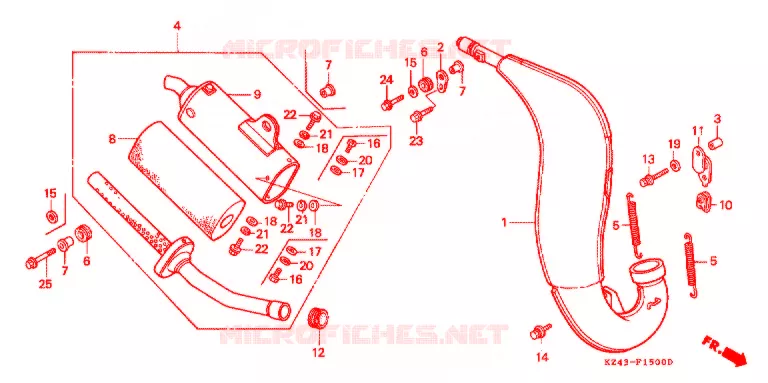 ECHAPPEMENT Honda MOTO 125 CR 1992  CR125RN