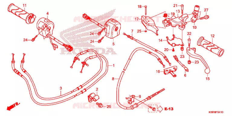 LEVIER DE GUIDON - CABLE - COMMODO Honda SCOOTER 150 VARIO 2020  ACB150CBTM