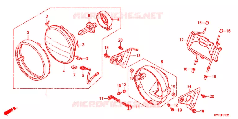 PHARE Honda MOTO 125 CG 2021  CGX1256SHL