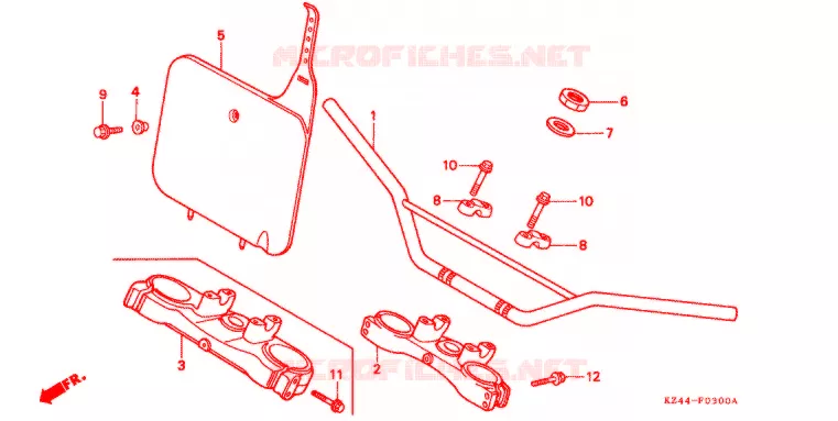 GUIDON Honda MOTO 125 CR 1992  CR125RN