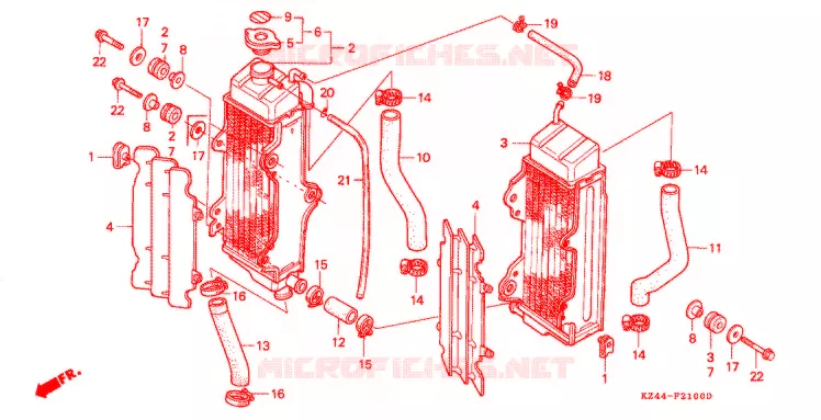 RADIATEUR Honda MOTO 125 CR 1992  CR125RN