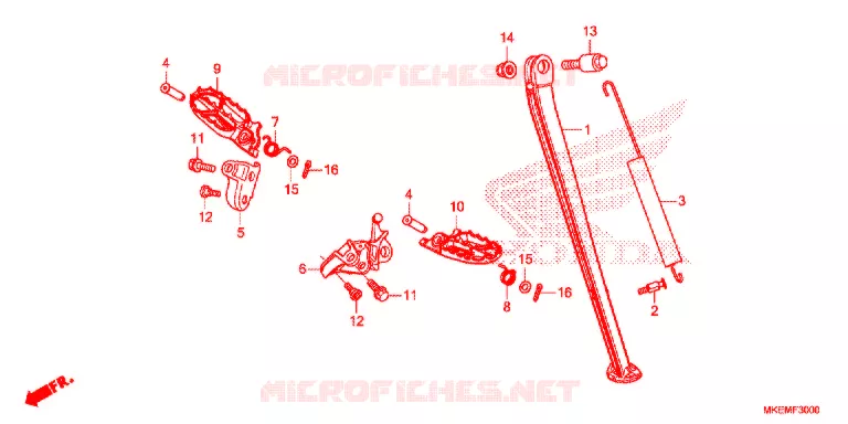 REPOSE PIED - BEQUILLE Honda MOTO 450 CRF 2022  CRF450XN
