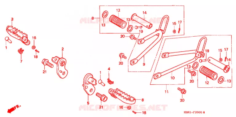 REPOSE PIED Honda MOTO 250 XL 1994  XL250P_II