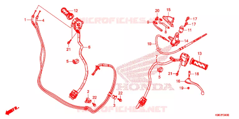 LEVIER DE GUIDON - CABLE - COMMODO Honda SCOOTER 125 PCX 2019  WW125AK
