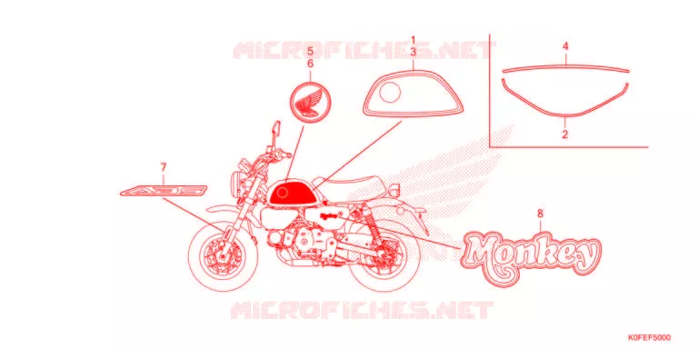 AUTOCOLLANTS Honda MOTO 125 MONKEY 2022  Z125MAN