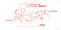 AUTOCOLLANTS pour Honda ADV 350 HSVCS AVEC TOP CASE 2022