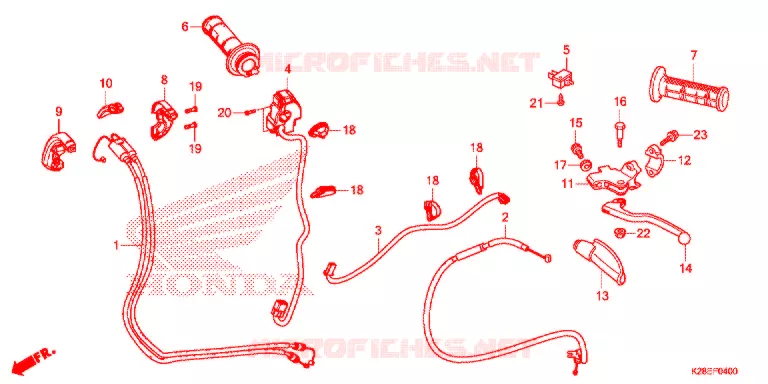 LEVIER DE GUIDON - CABLE - COMMODO Honda MOTO 125 CRF 2021  CRF125FBM