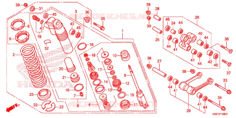 AMORTISSEUR ARRIERE Honda MOTO 150 CRF 2019  CRF150RBK