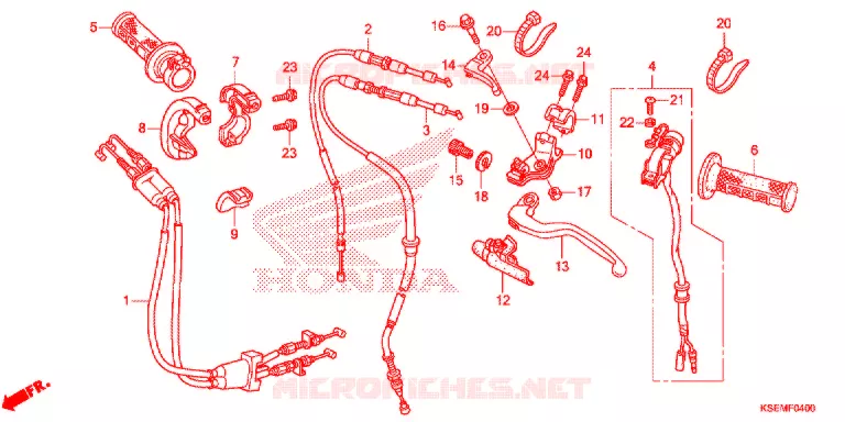 LEVIER DE GUIDON - CABLE - COMMODO Honda MOTO 150 CRF 2022  CRF150RN