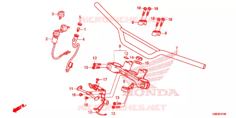 GUIDON - TE DE FOURCHE Honda MOTO 250 CRF 2021  CRF250FM_U