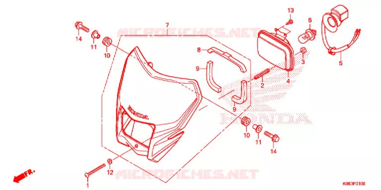 PHARE Honda MOTO 250 CRF 2021  CRF250FM