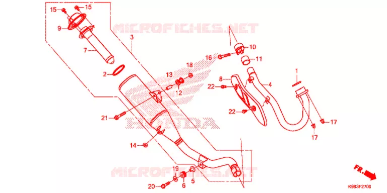 SILENCIEUX D'ECHAPPEMENT Honda MOTO 250 CRF 2022  CRF250FN_U