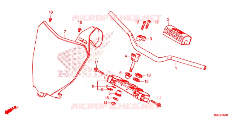 GUIDON - TE DE FOURCHE Honda MOTO 250 CRF 2022  CRF250RM