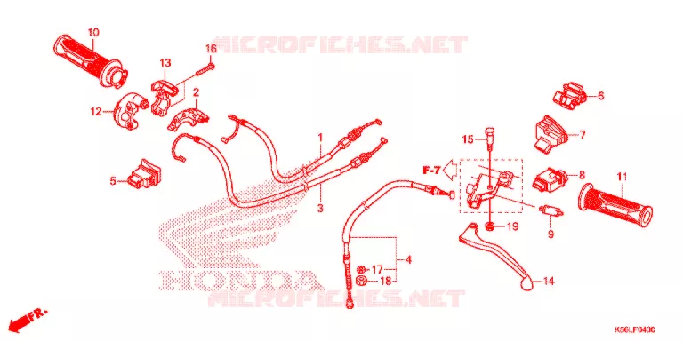 LEVIER DE GUIDON - CABLE - COMMODO Honda SCOOTER 150 WINNER 2020  FS150FAL_V