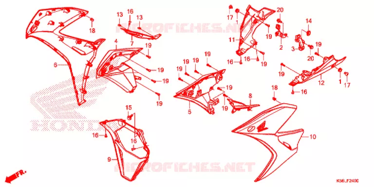 COUVERCLES LATERAUX Honda SCOOTER 150 WINNER 2021  FS150FAM_V