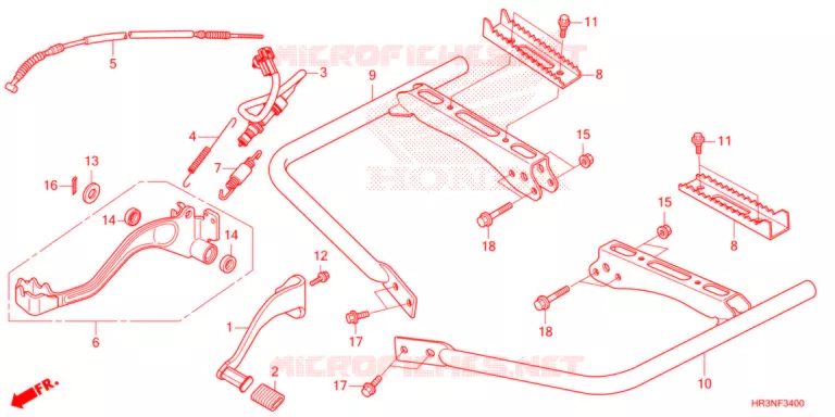 PEDALE - REPOSE PIED Honda ATV 420 FOURTRAX 2022  TRX420FM1N